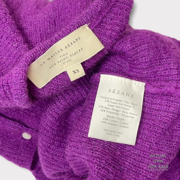SÉZANE Gaspard Mohair Alpaca Knit Jumper - Purple - Picture 7 of 7